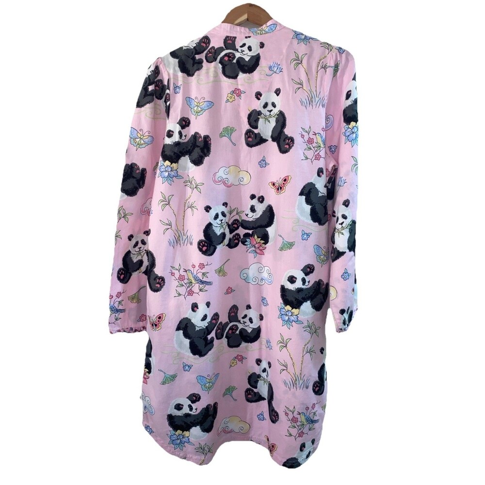 Nick & Nora Panda Cotton Nightgown Dress Pockets Whimsygoth Y2K Cottagecore L - Picture 4 of 13